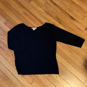3/4 sleeve black knit sweater